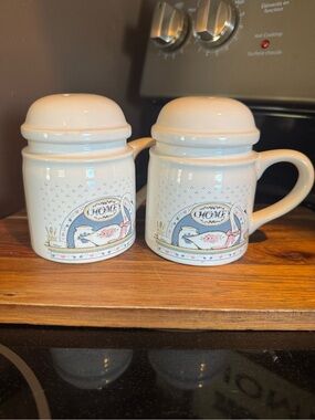 TRENDITIONS Vintage Country Home Mug Salt & Pepper Shakers Taiwan Cottagecore